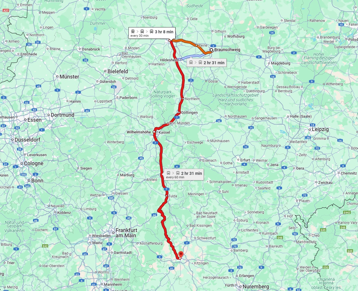Anreise von Braunschweig Zu Würzburg Über 