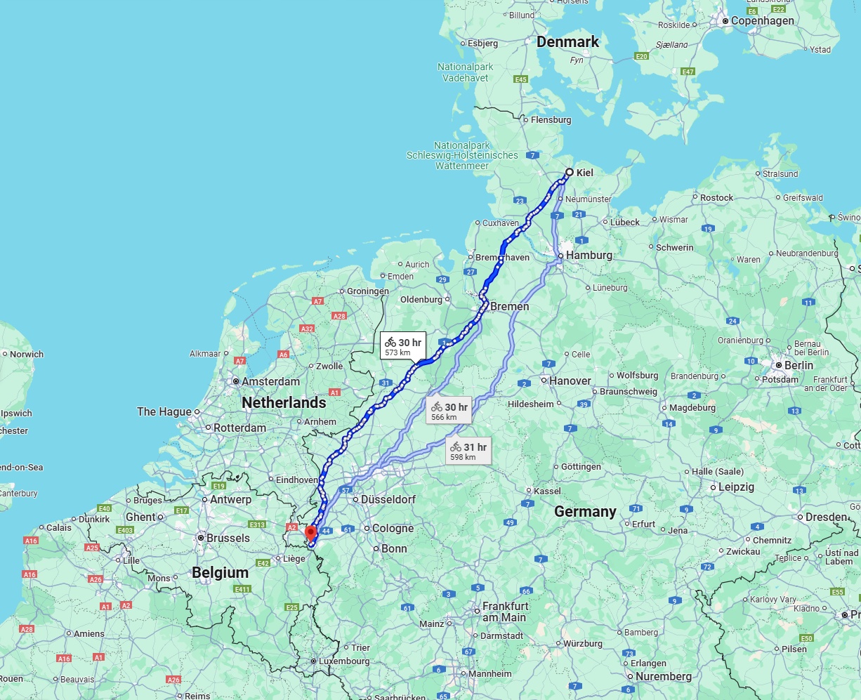Anreise von Kiel Zu Aachen Über 
