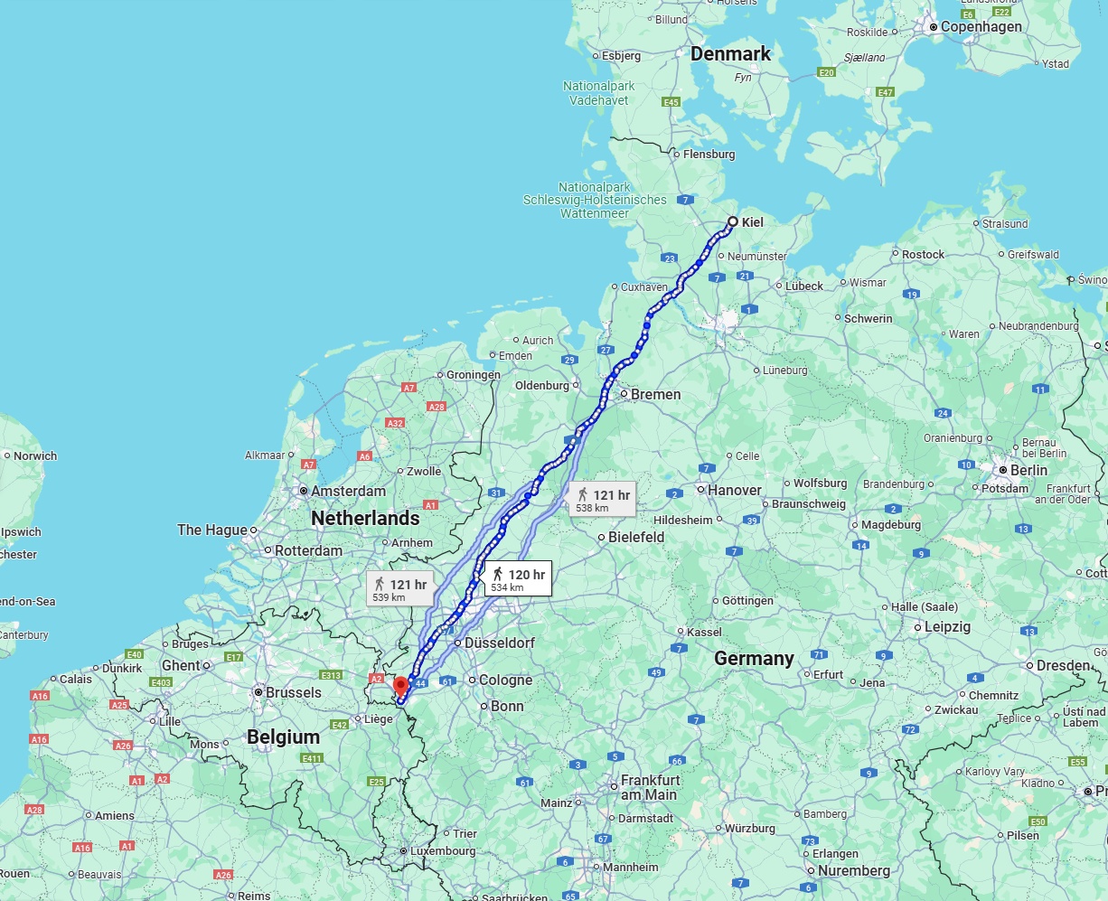 Anreise von Kiel Zu Aachen Über 