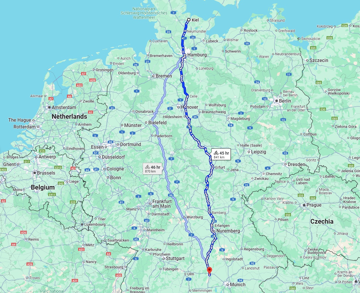 Anreise von Kiel Zu Augsburg Über 
