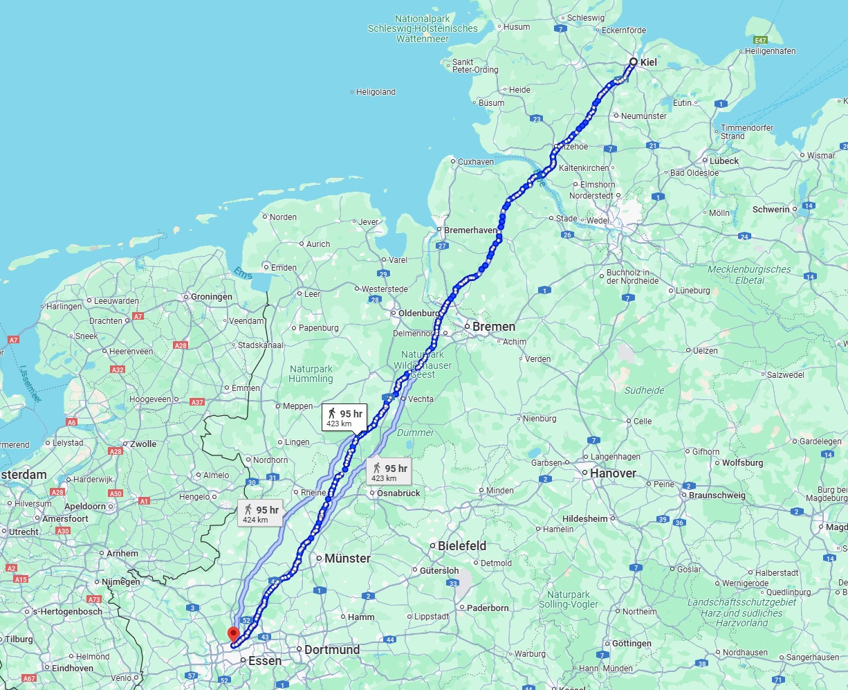 Anreise von Kiel Zu Bottrop Über 