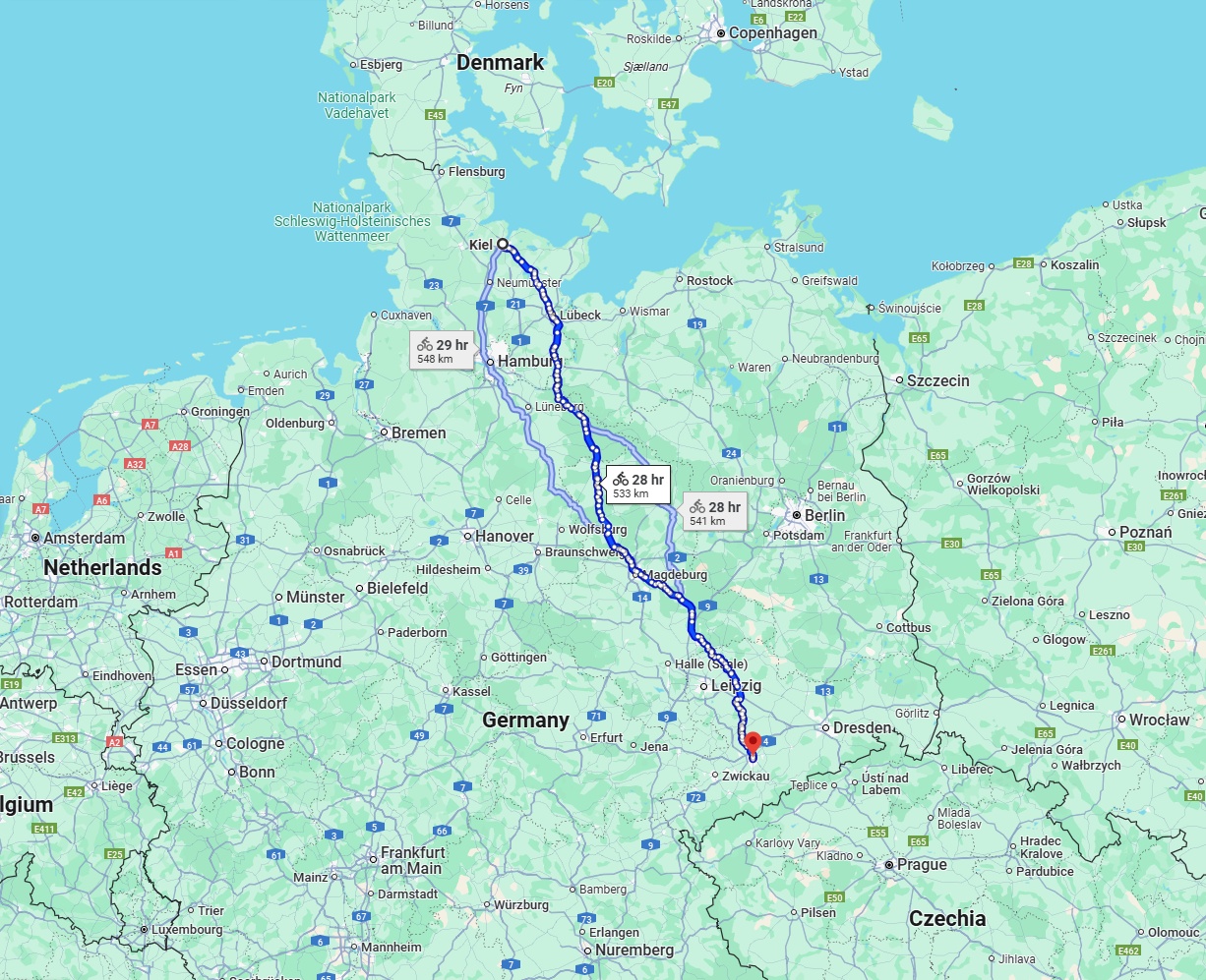 Anreise von Kiel Zu Chemnitz Über 