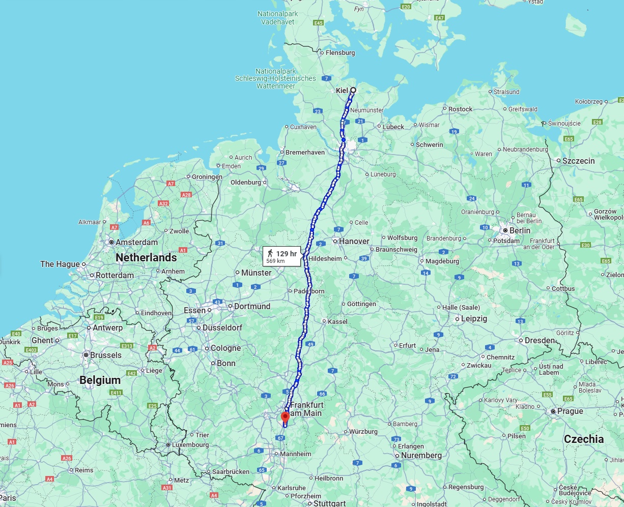 Anreise von Kiel Zu Darmstadt Über 
