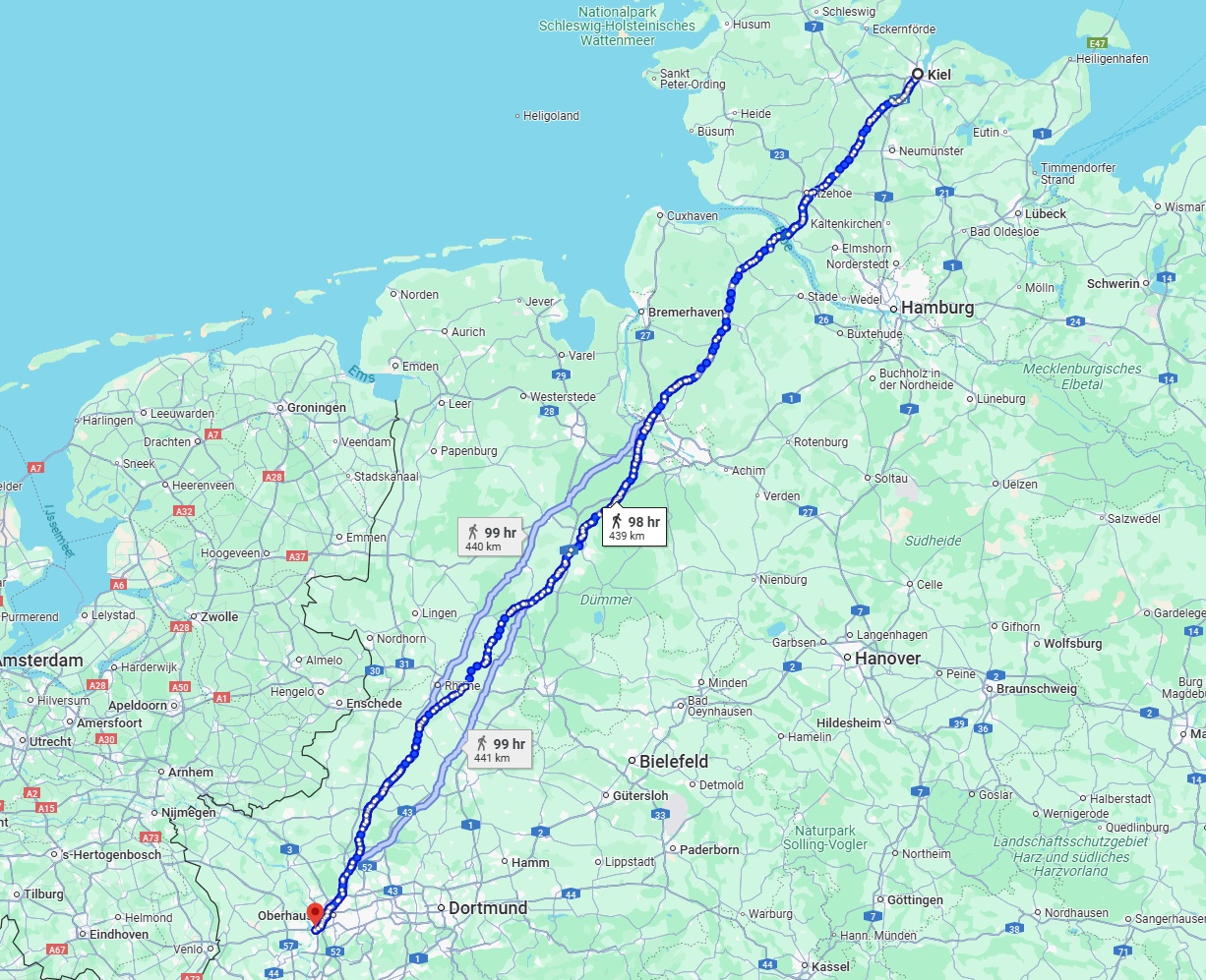 Anreise von Kiel Zu Duisburg Über 