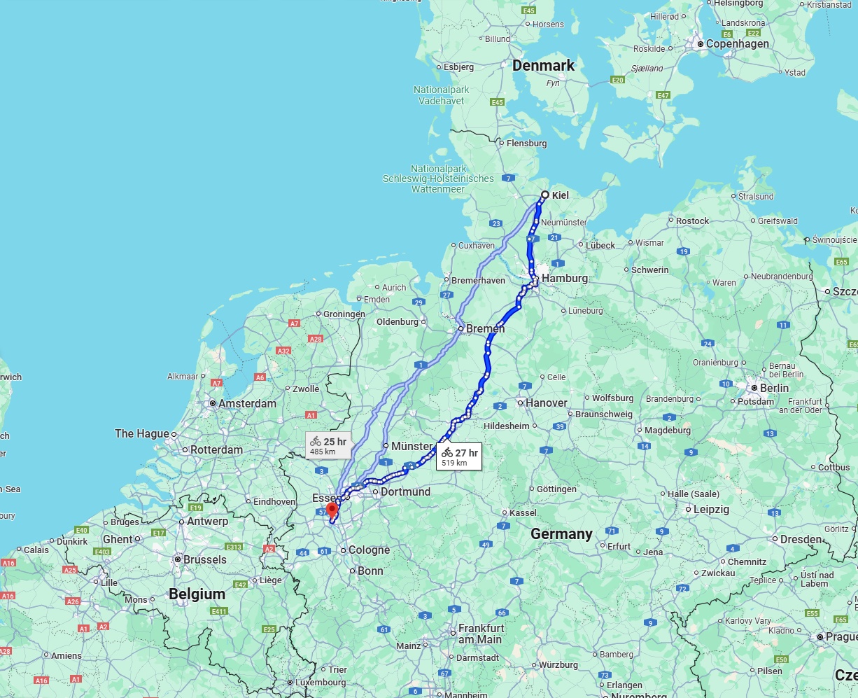 Anreise von Kiel Zu Düsseldorf Über 