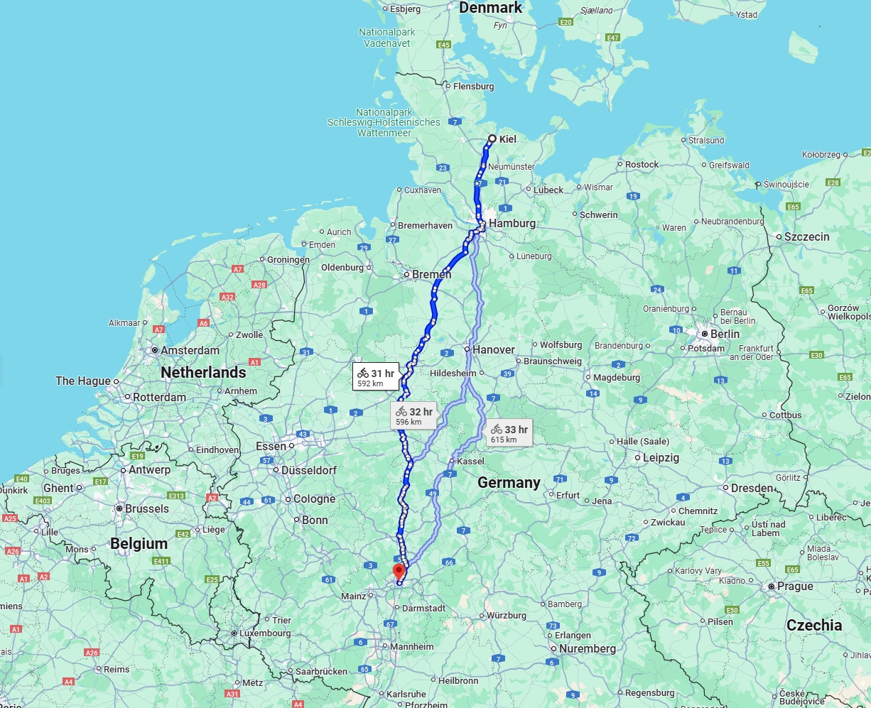 Anreise von Kiel Zu Frankfurt am Main Über 