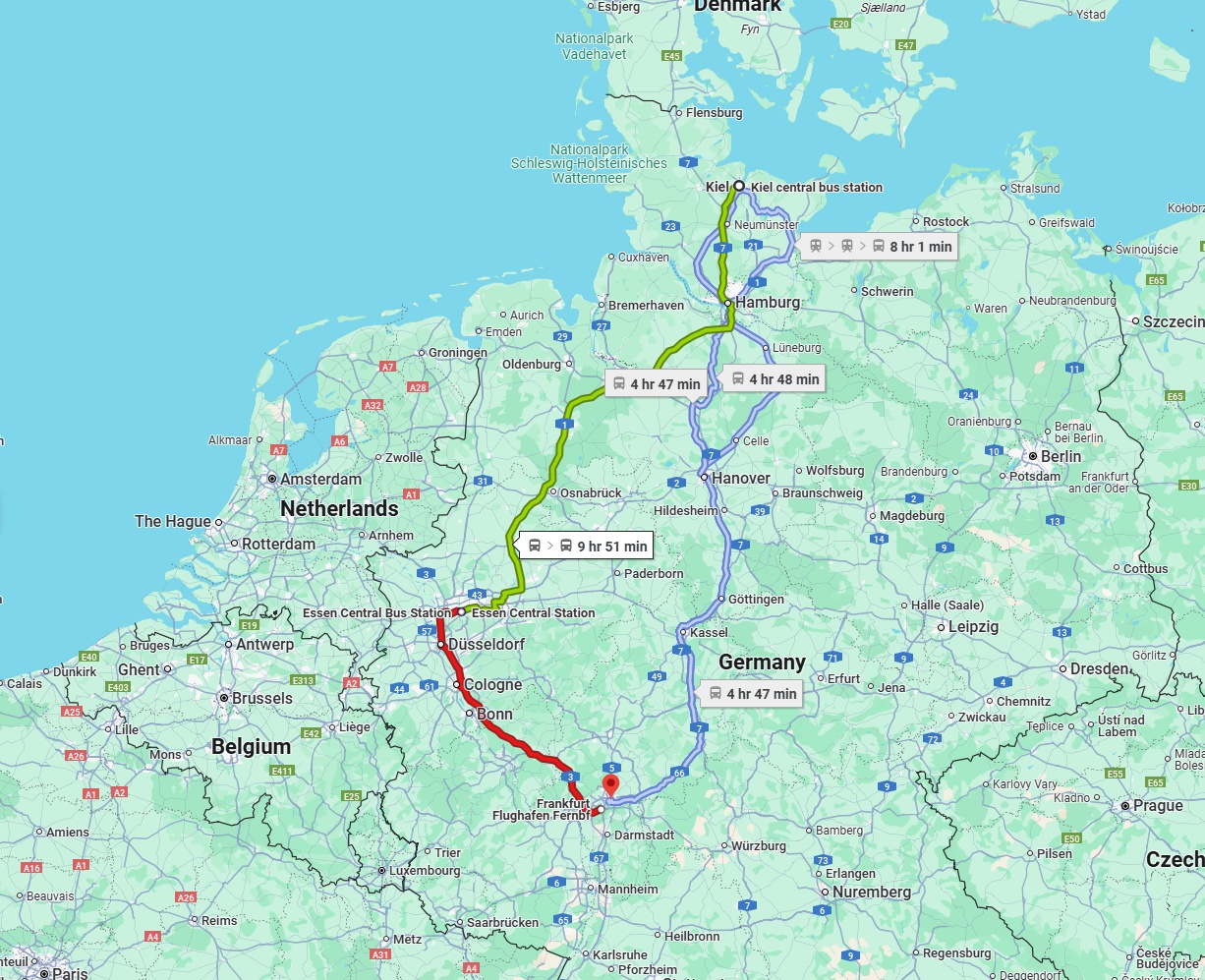 Anreise von Kiel Zu Frankfurt am Main Über 