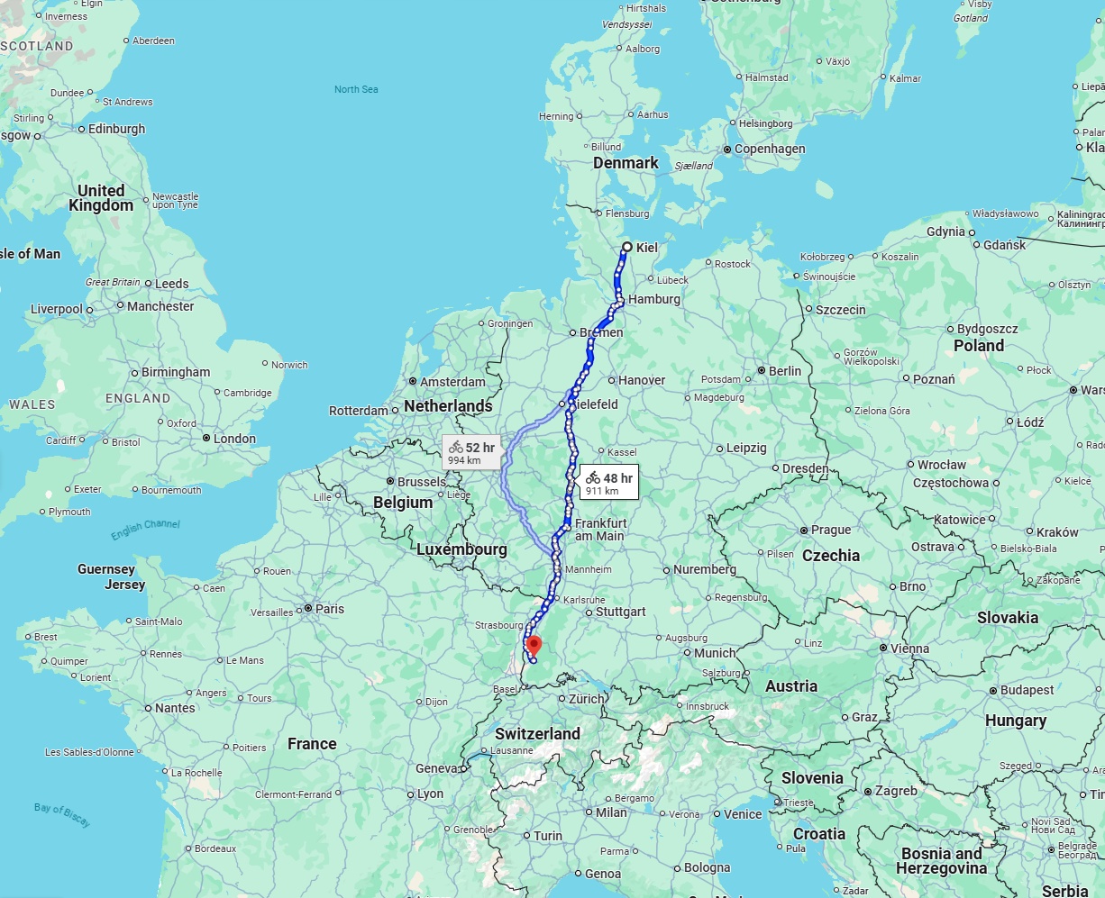 Anreise von Kiel Zu Freiburg im Breisgau Über 