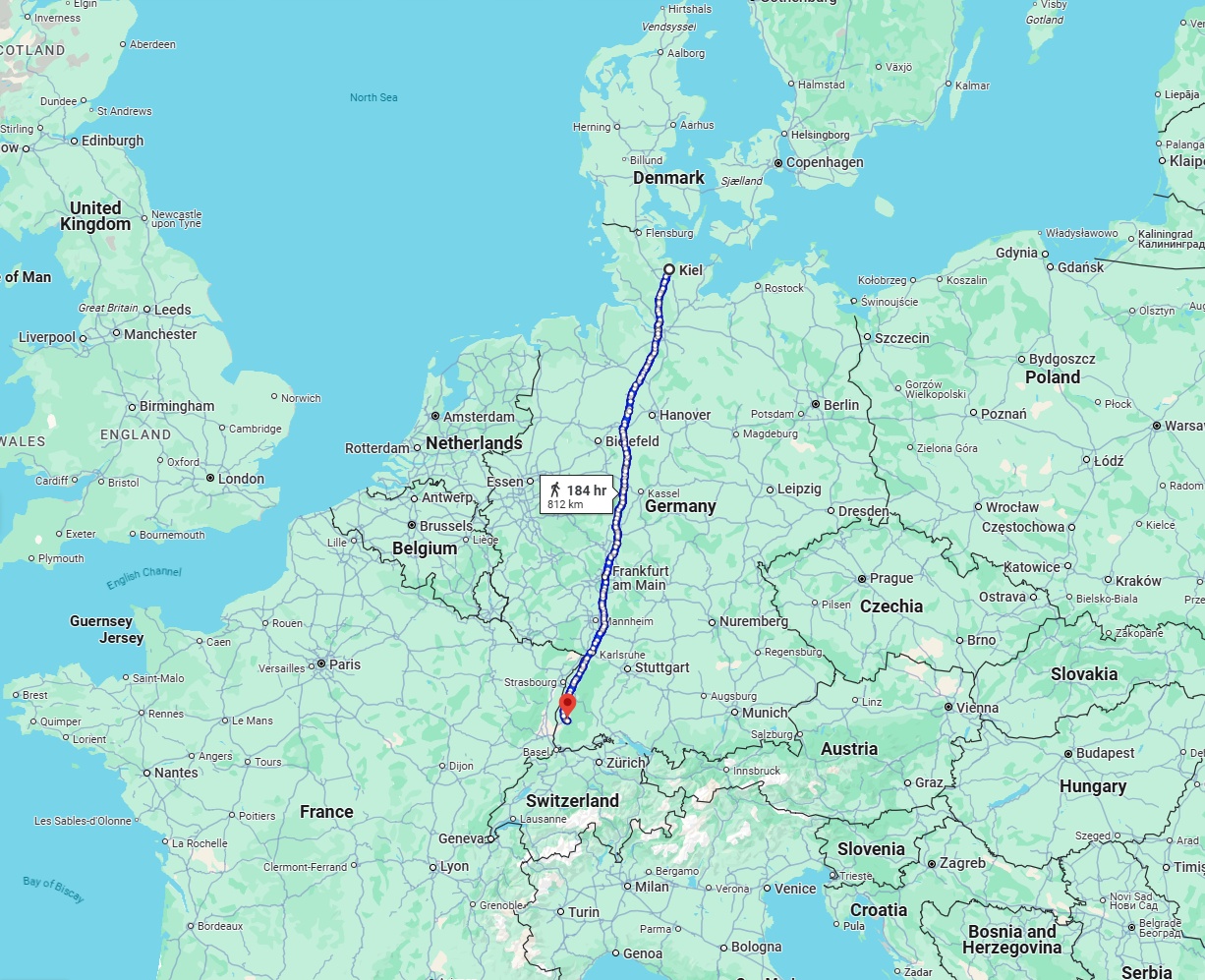 Anreise von Kiel Zu Freiburg im Breisgau Über 