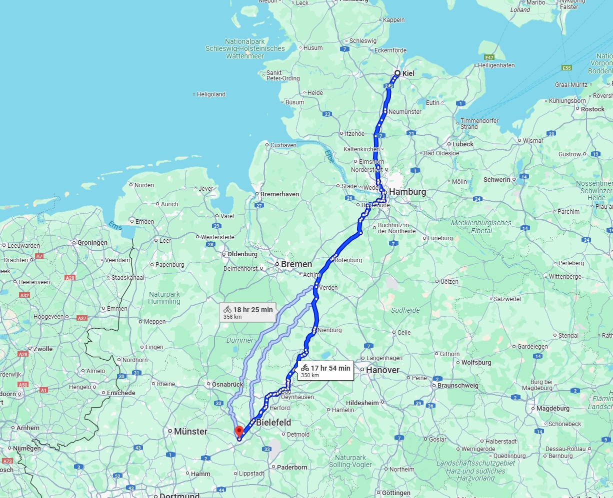 Anreise von Kiel Zu Gütersloh Über 