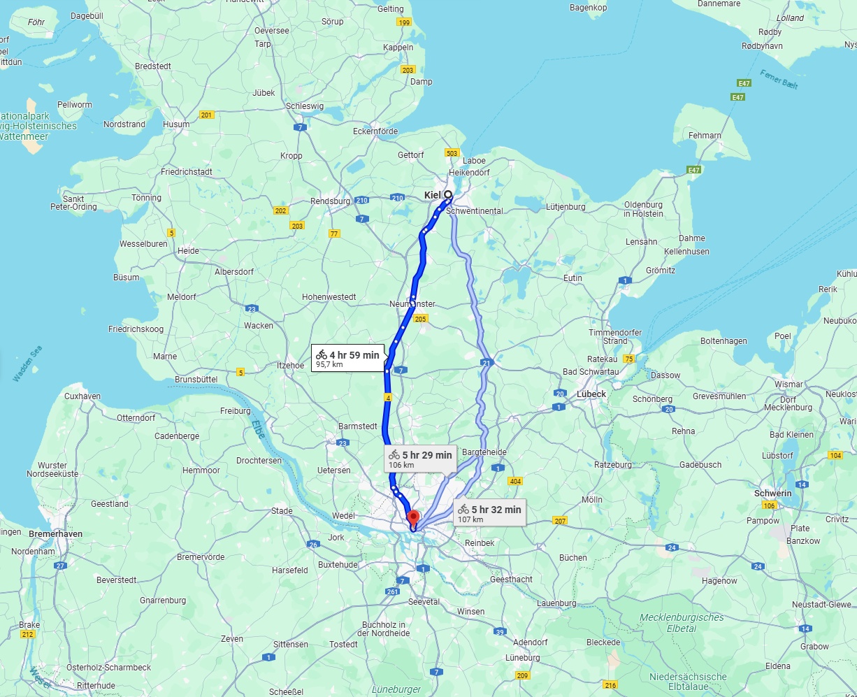 Anreise von Kiel Zu Hamburg Über 