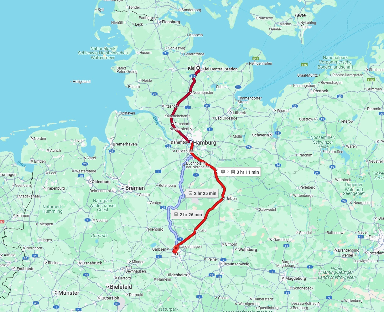 Anreise von Kiel Zu Hannover Über 