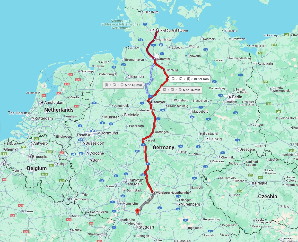 Anreise von Kiel Zu Heilbronn Über 