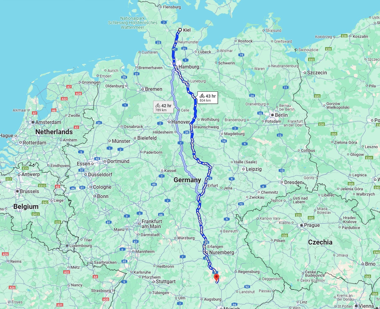 Anreise von Kiel Zu Ingolstadt Über 