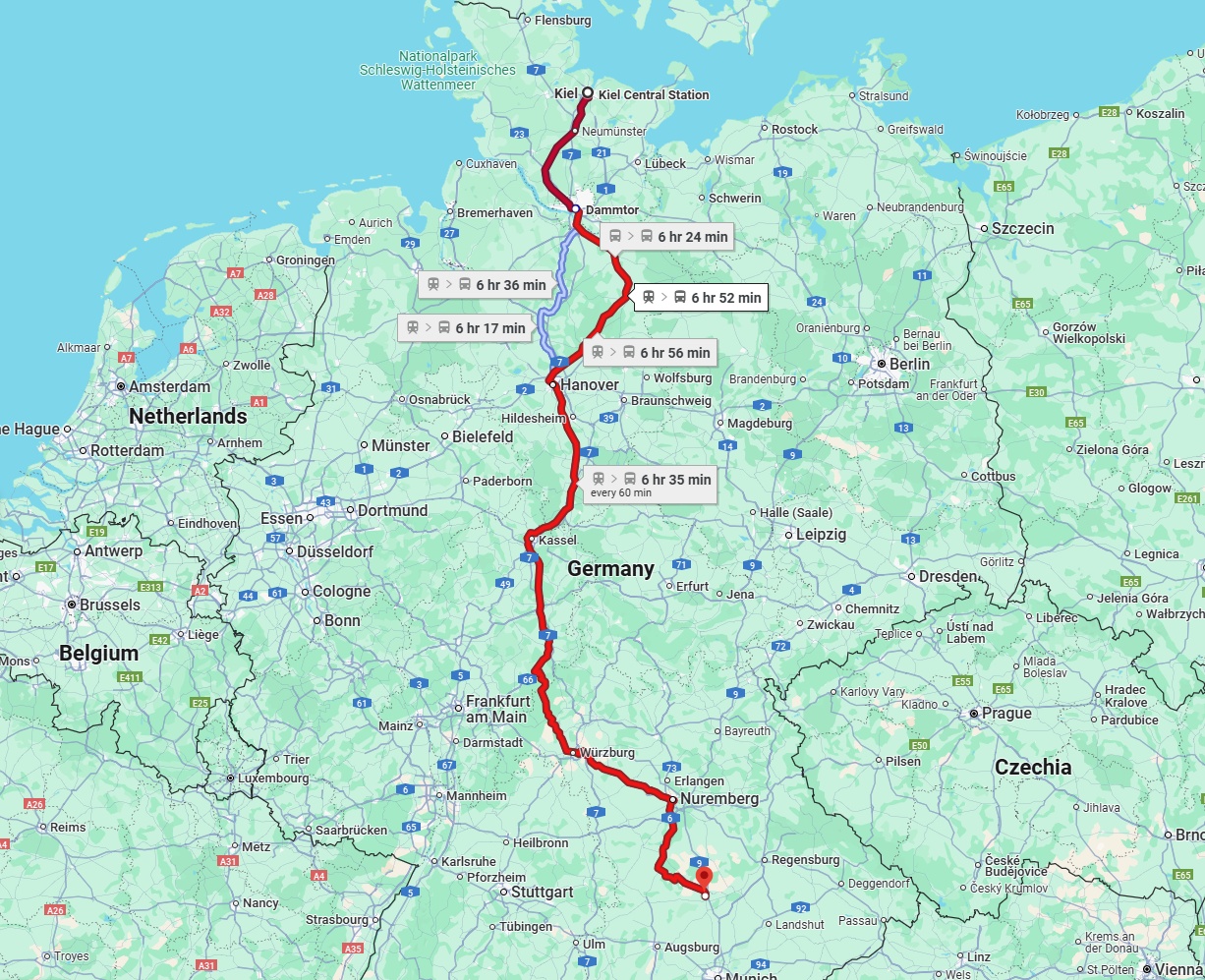 Anreise von Kiel Zu Ingolstadt Über 