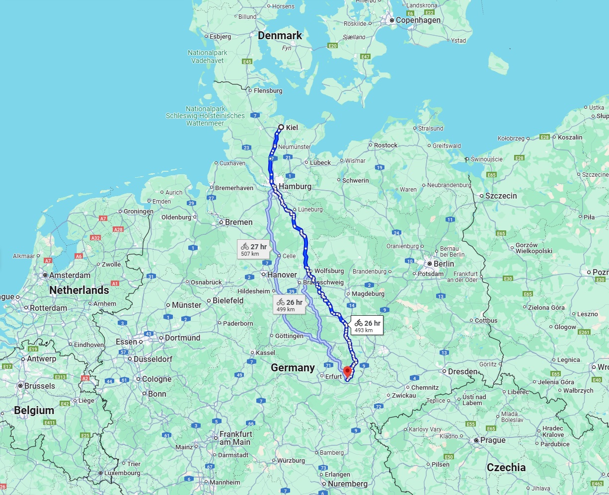 Anreise von Kiel Zu Jena Über 