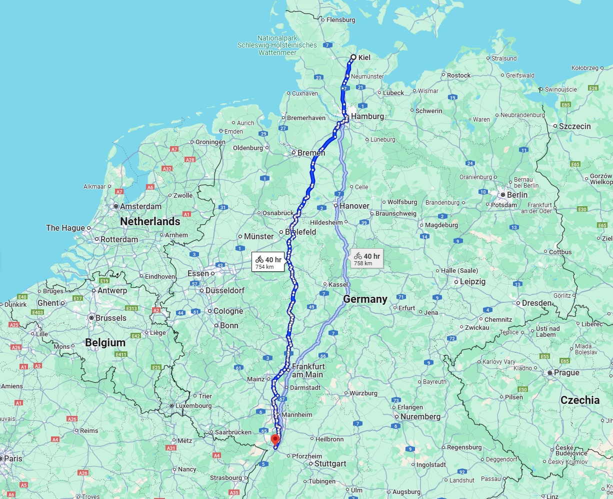 Anreise von Kiel Zu Karlsruhe Über 