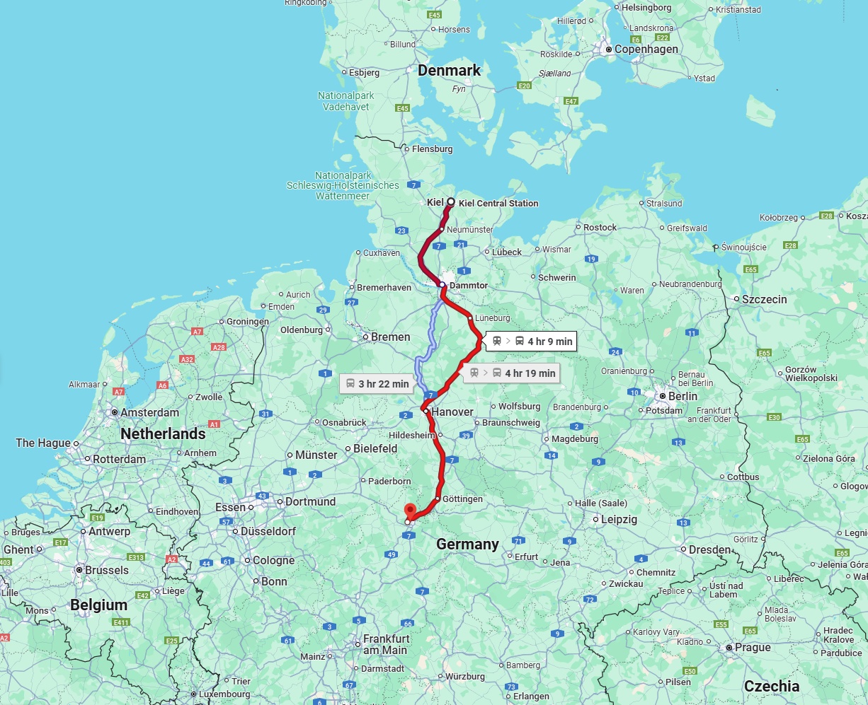 Anreise von Kiel Zu Kassel Über 