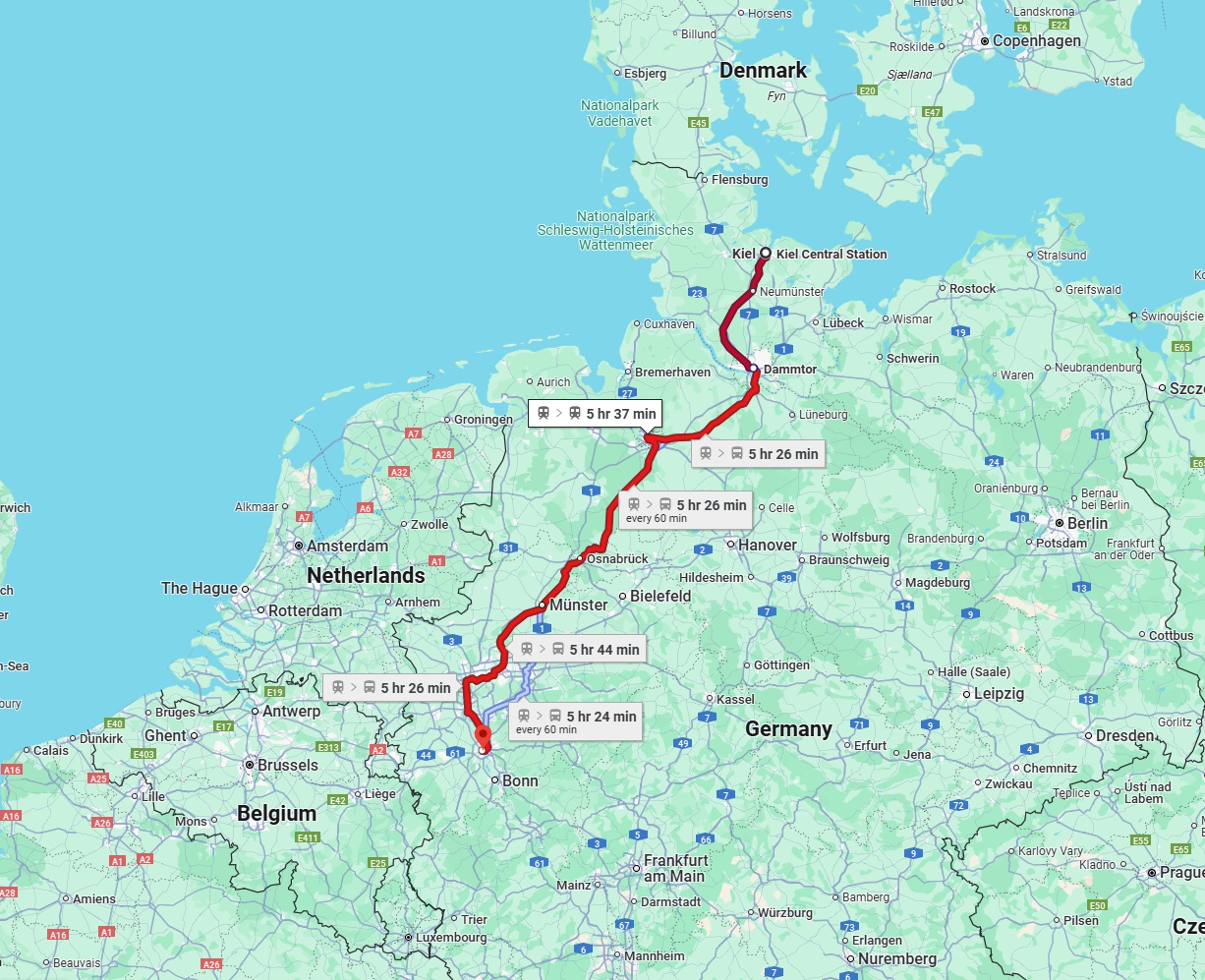 Anreise von Kiel Zu Köln Über 