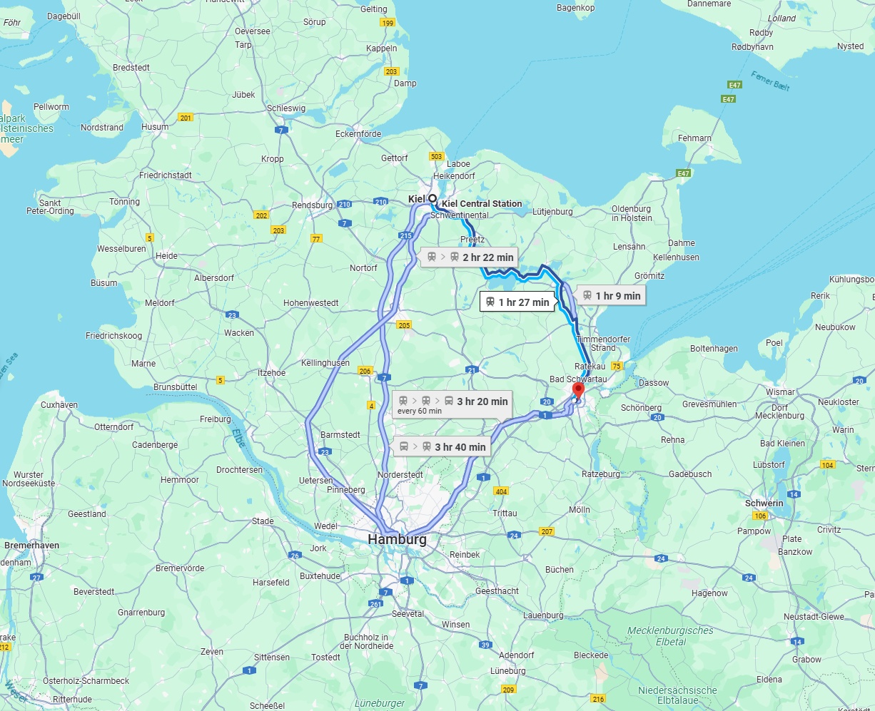 Anreise von Kiel Zu Lübeck Über 