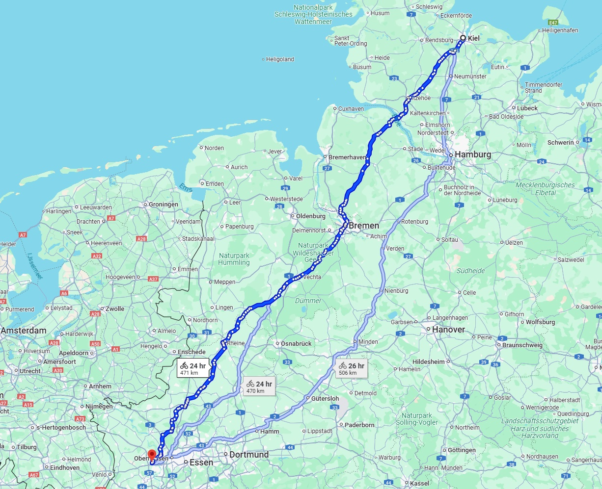 Anreise von Kiel Zu Moers Über 
