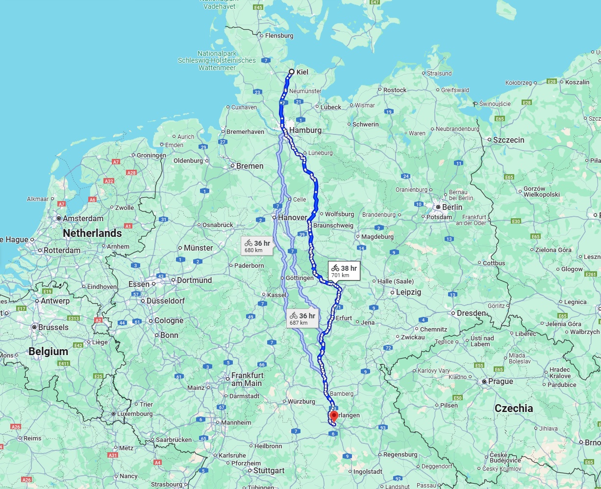Anreise von Kiel Zu Nürnberg Über 
