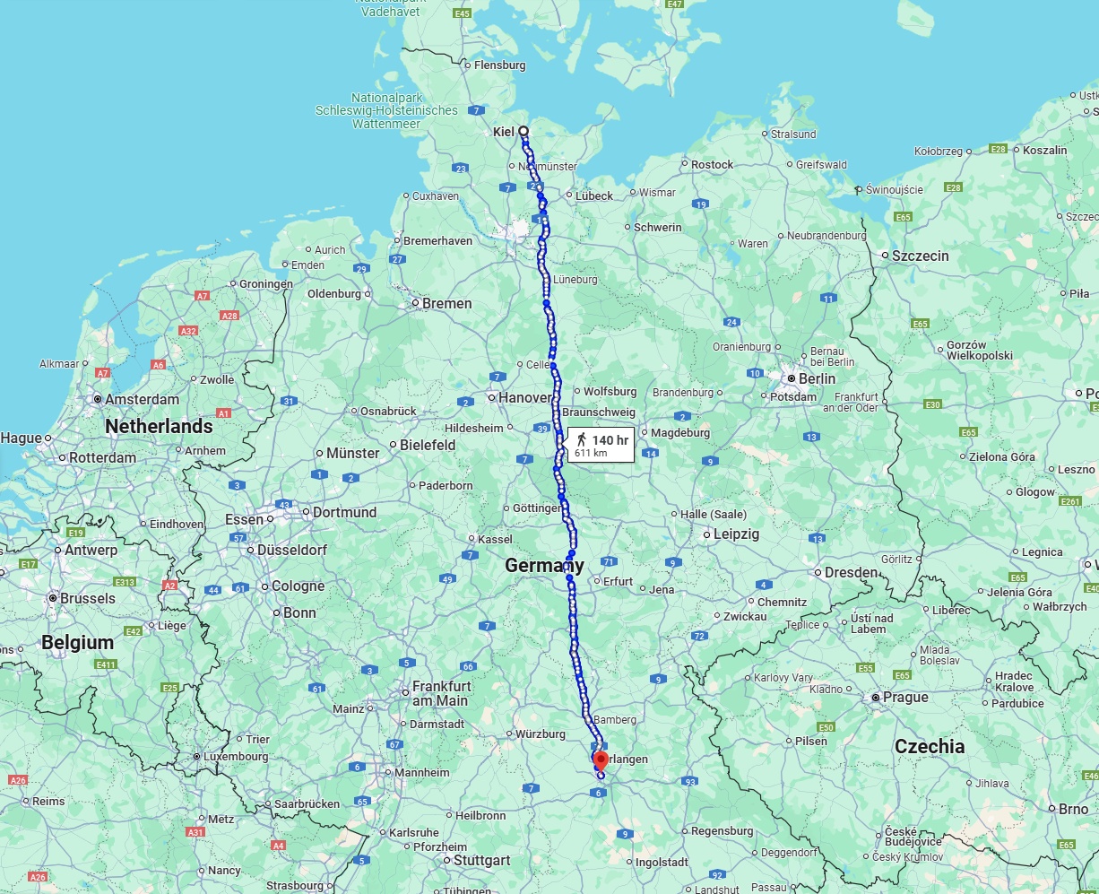 Anreise von Kiel Zu Nürnberg Über 