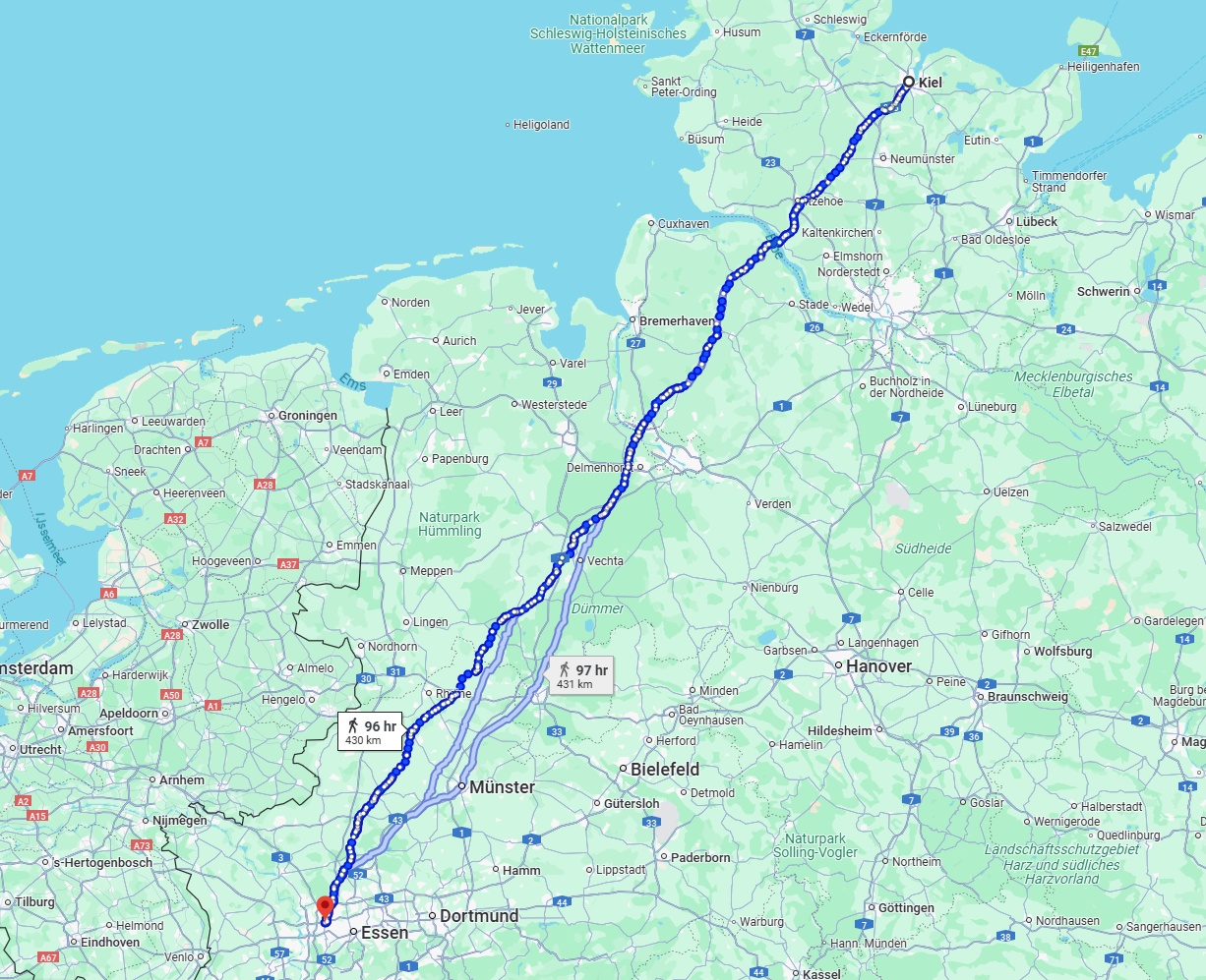 Anreise von Kiel Zu Oberhausen Über 
