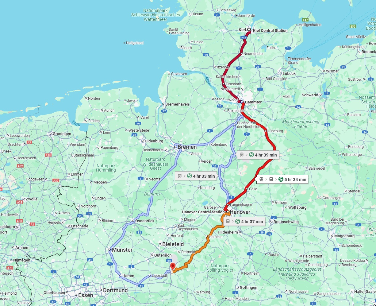 Anreise von Kiel Zu Paderborn Über 