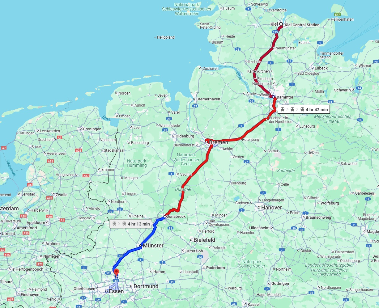 Anreise von Kiel Zu Recklinghausen Über 