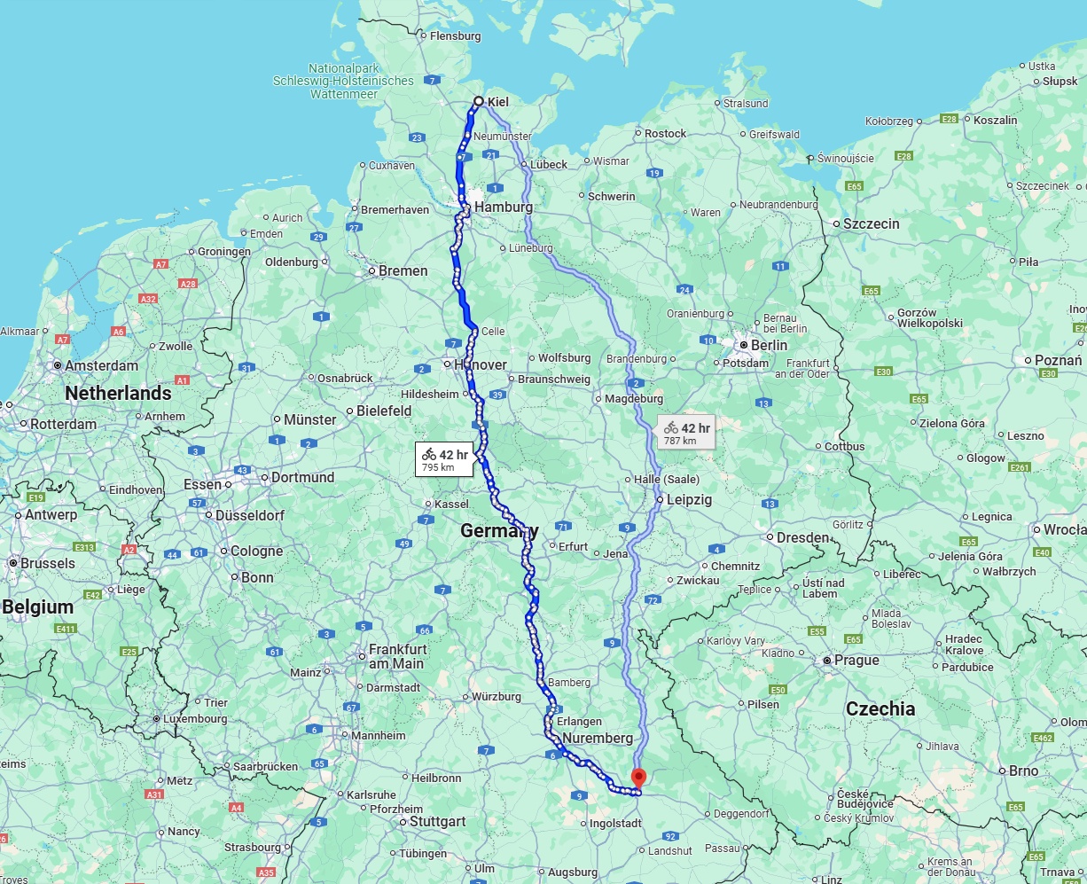 Anreise von Kiel Zu Regensburg Über 