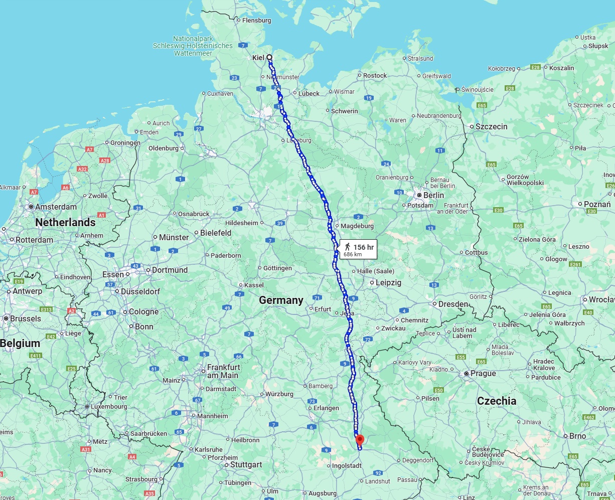 Anreise von Kiel Zu Regensburg Über 