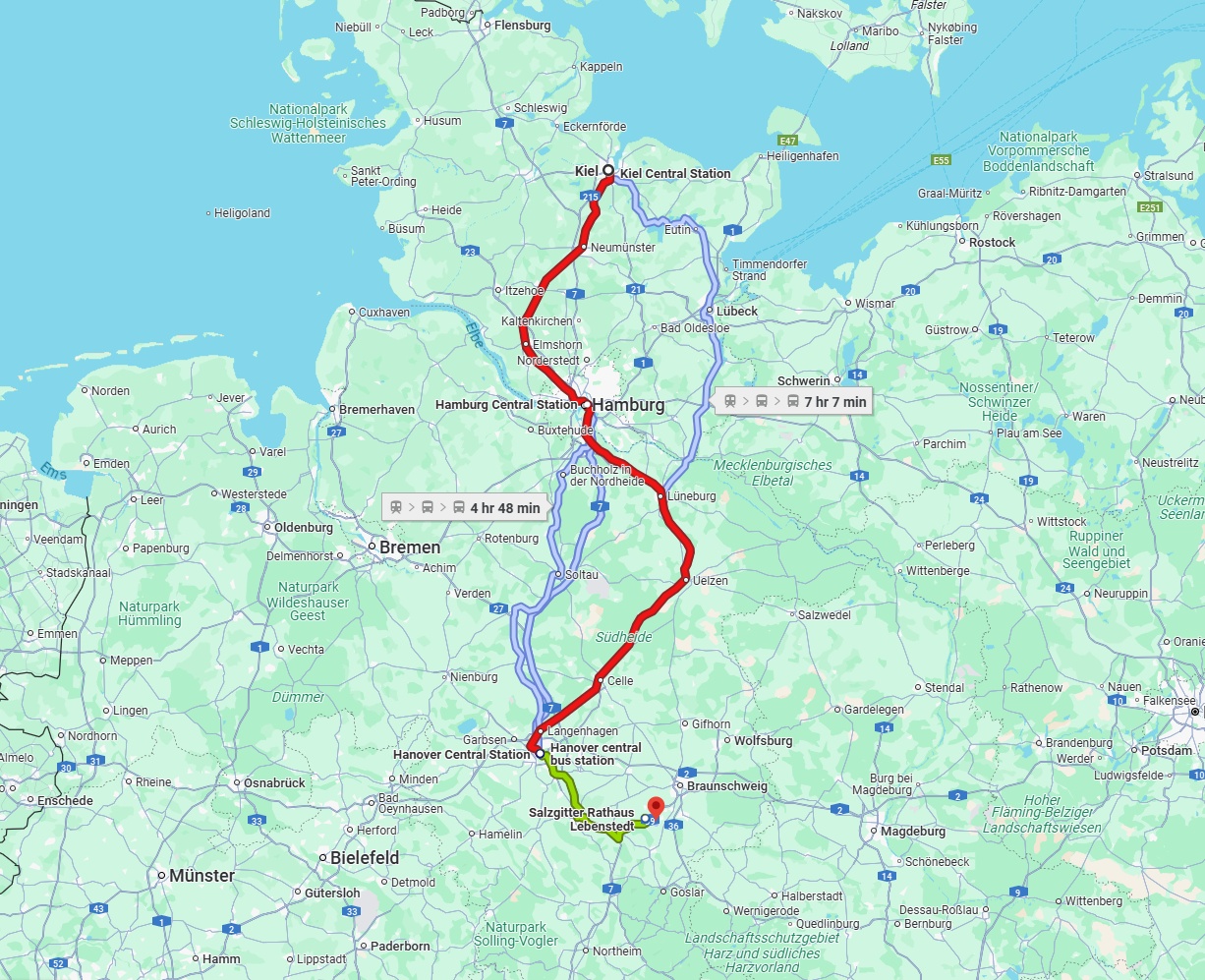 Anreise von Kiel Zu Salzgitter Über 