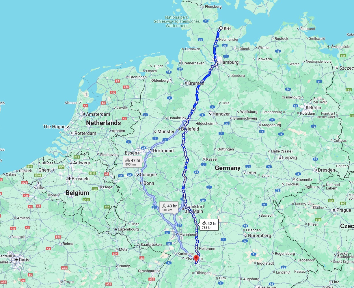 Anreise von Kiel Zu Stuttgart Über 