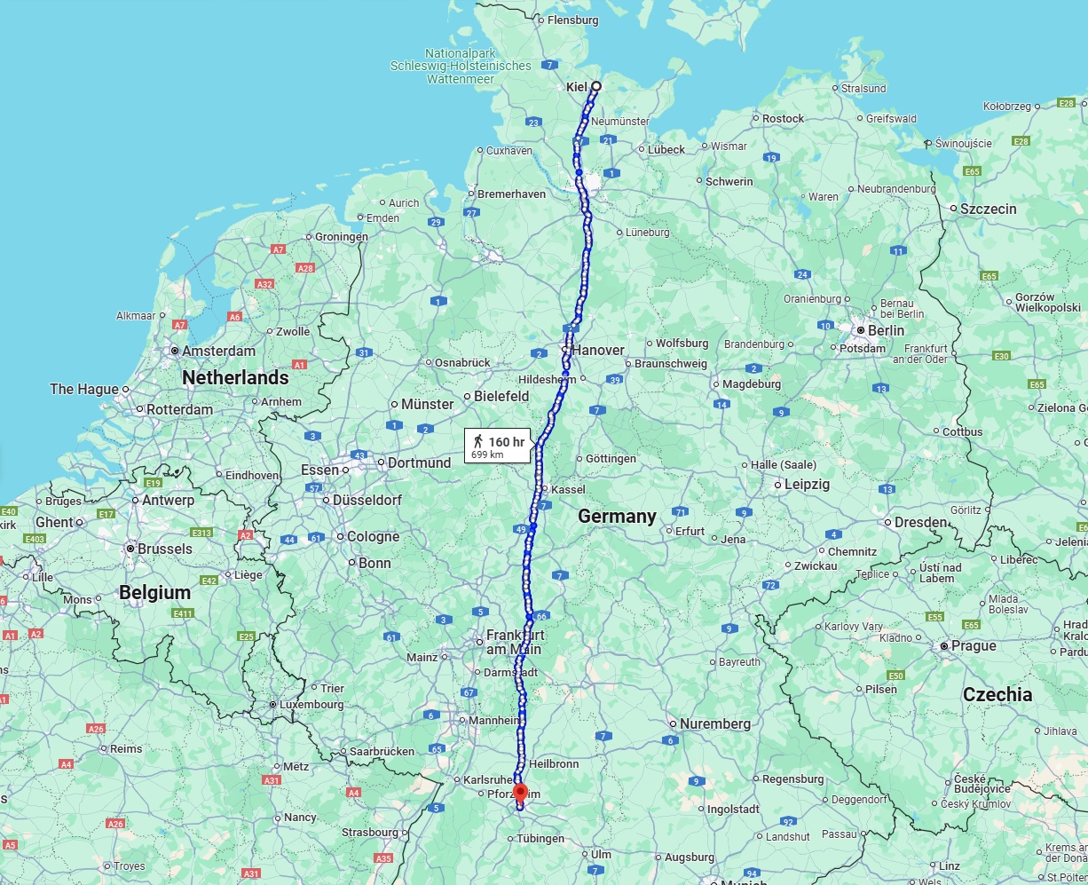 Anreise von Kiel Zu Stuttgart Über 
