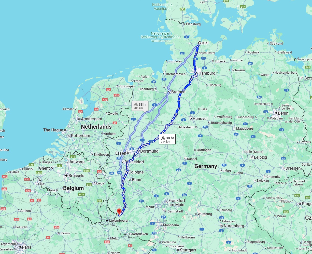 Anreise von Kiel Zu Trier Über 