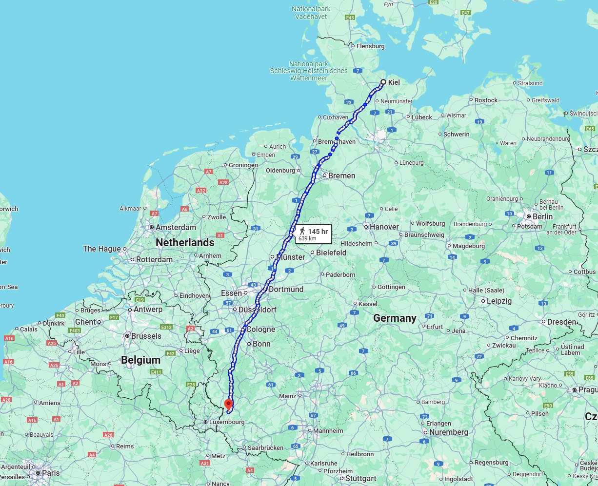 Anreise von Kiel Zu Trier Über 