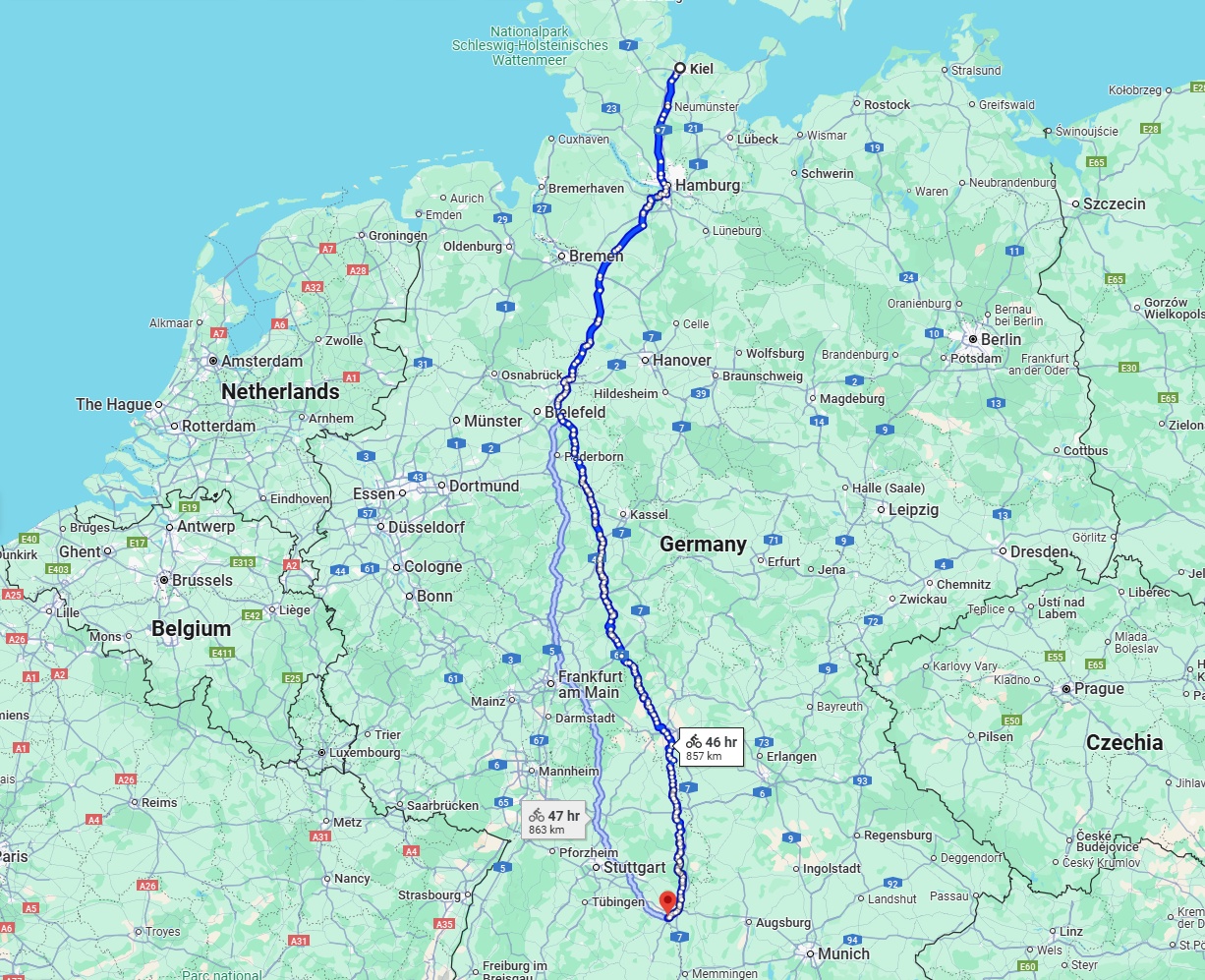Anreise von Kiel Zu Ulm Über 