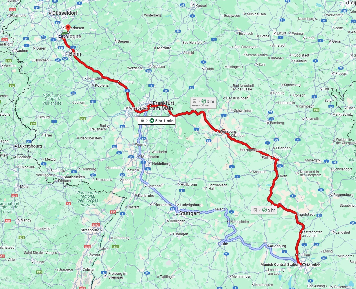 Anreise von München Zu Bergisch Gladbach Über 
