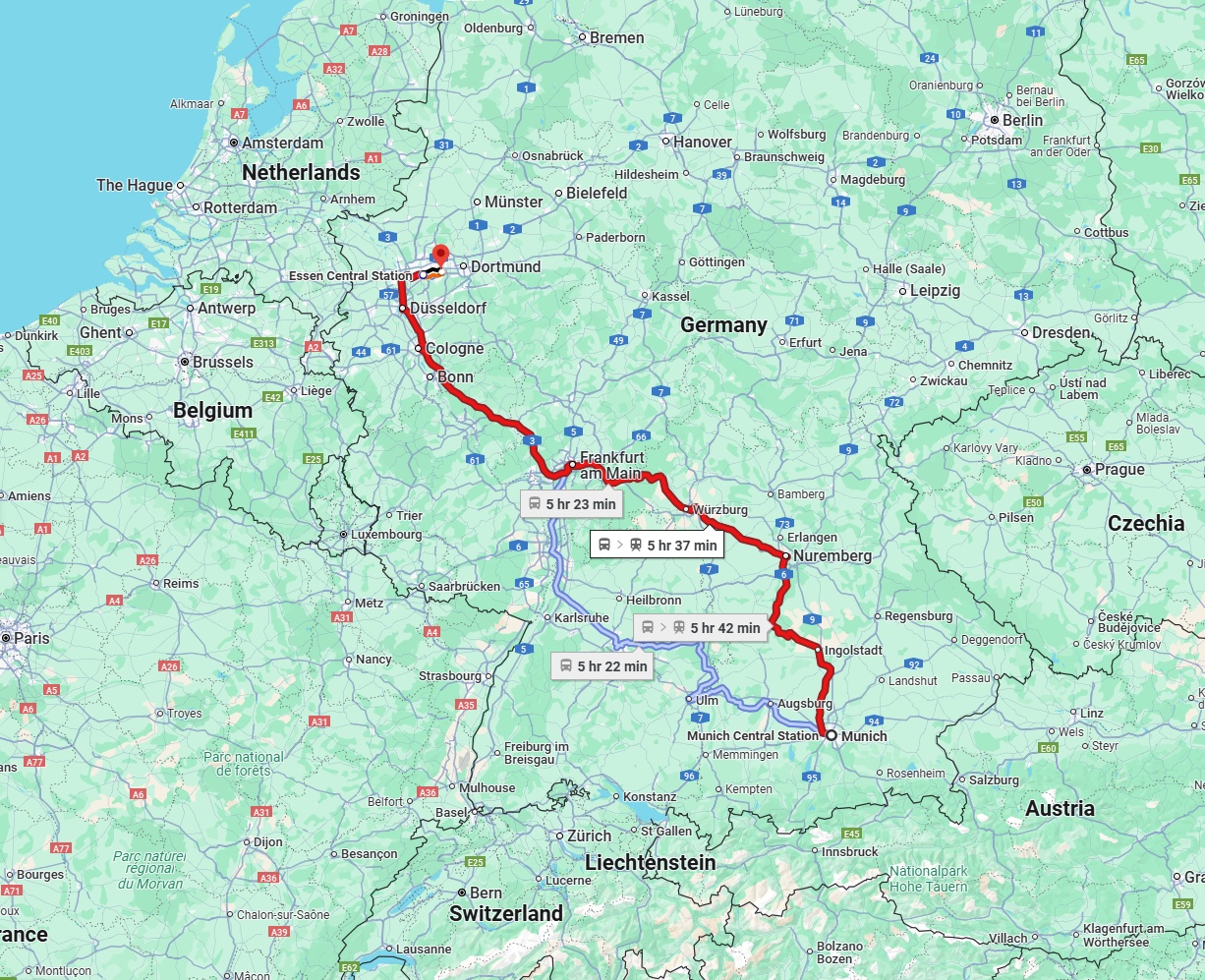 Anreise von München Zu Bochum Über 