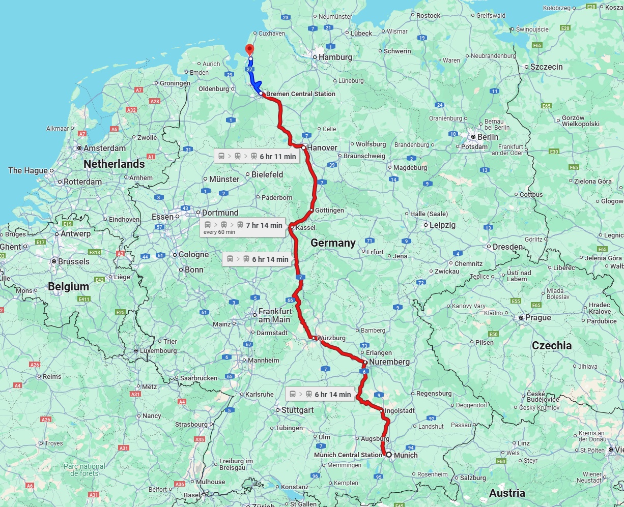 Anreise von München Zu Bremerhaven Über 