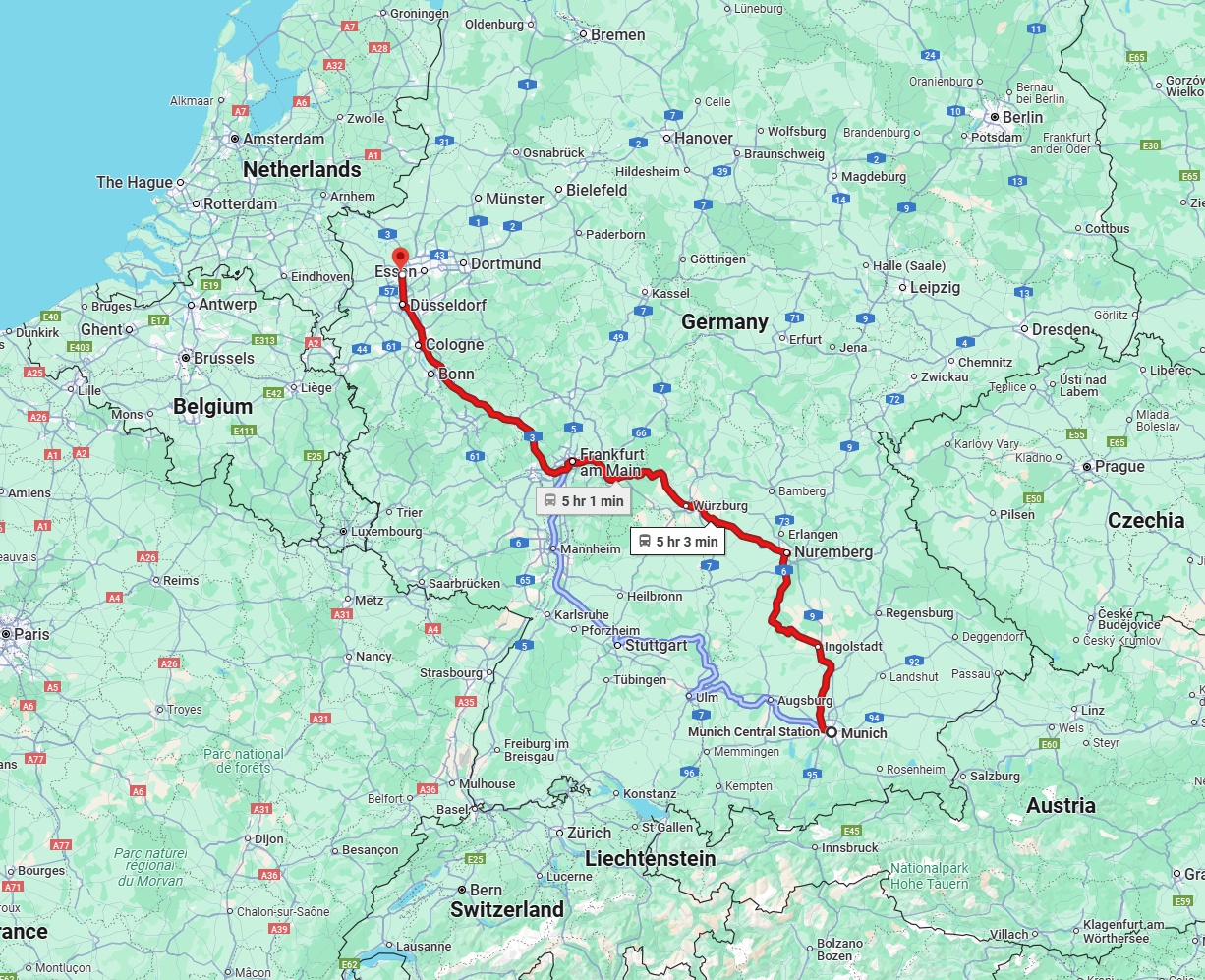 Anreise von München Zu Duisburg Über 