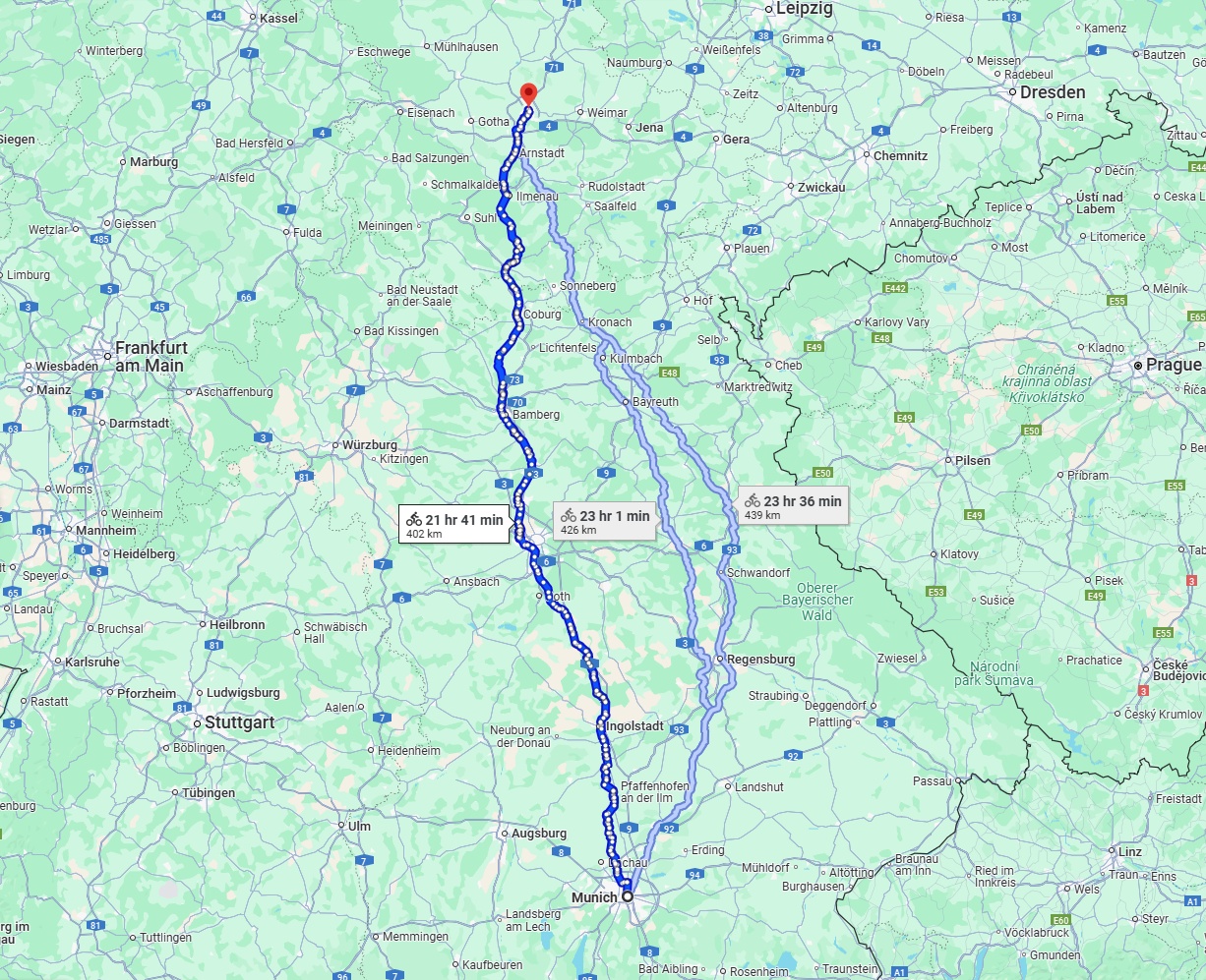 Anreise von München Zu Erfurt Über 