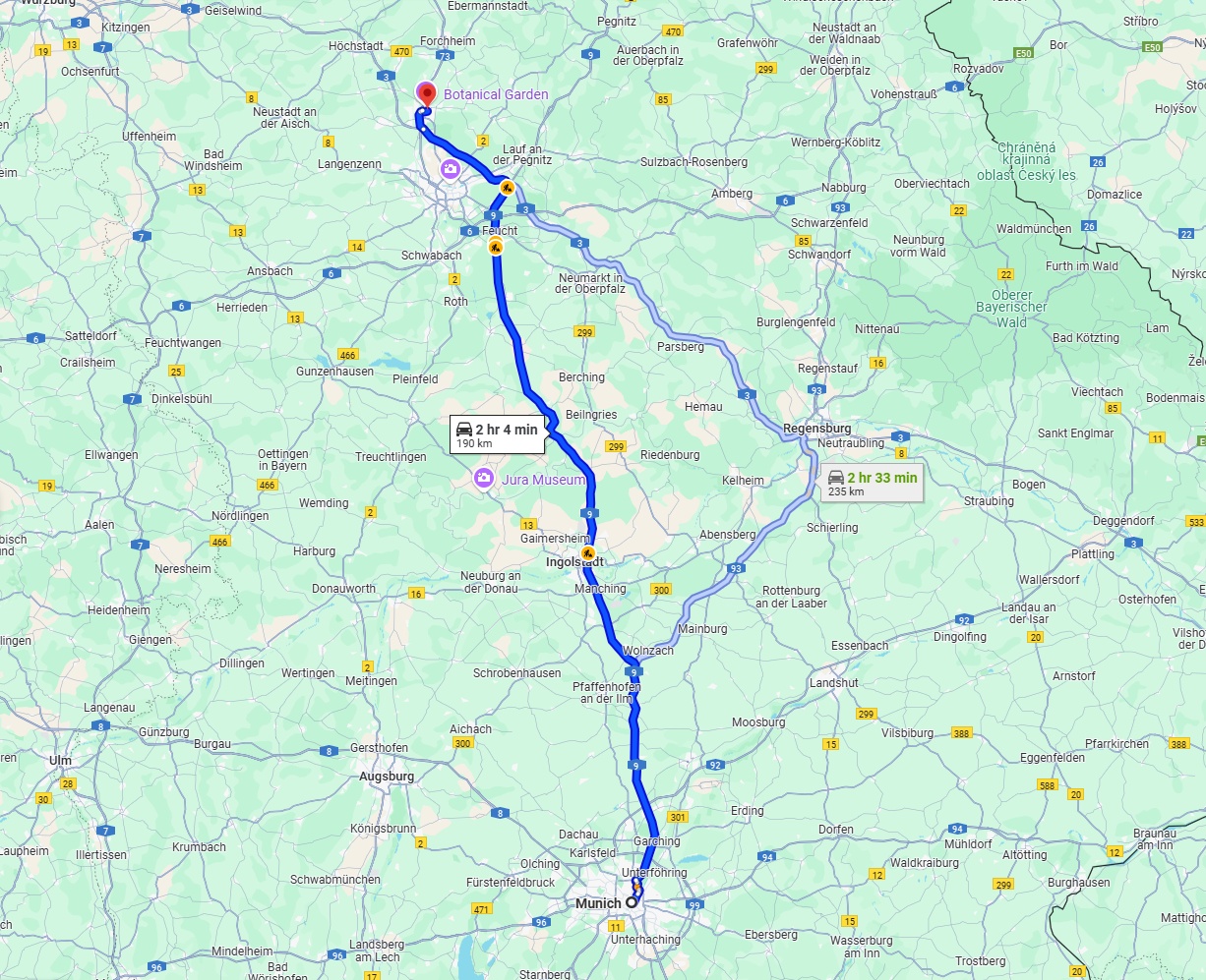 Anreise von München Zu Erlangen Über via A9