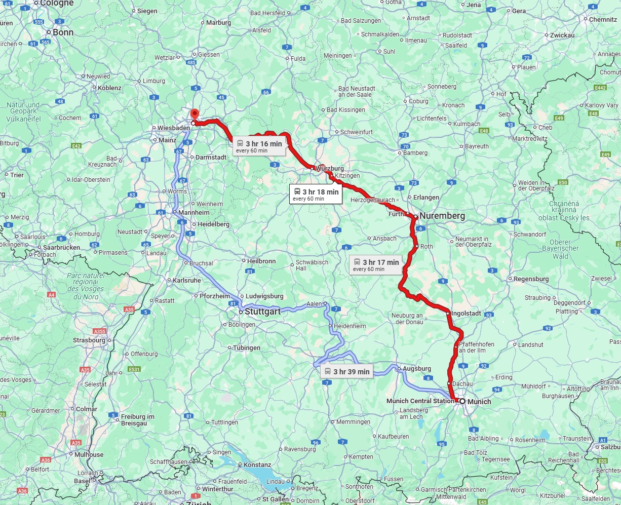Anreise von München Zu Frankfurt am Main Über 