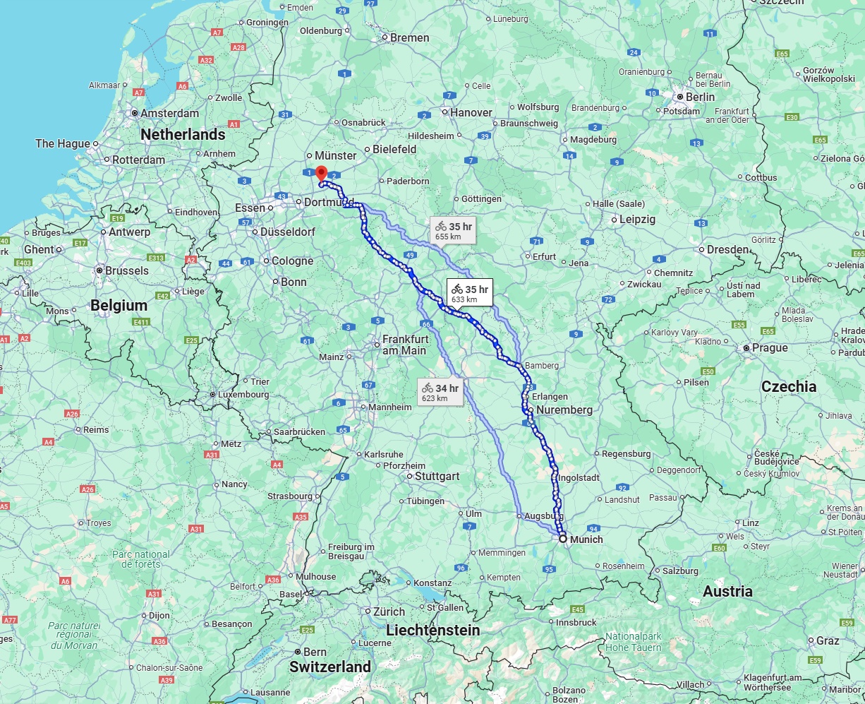 Anreise von München Zu Hamm Über 