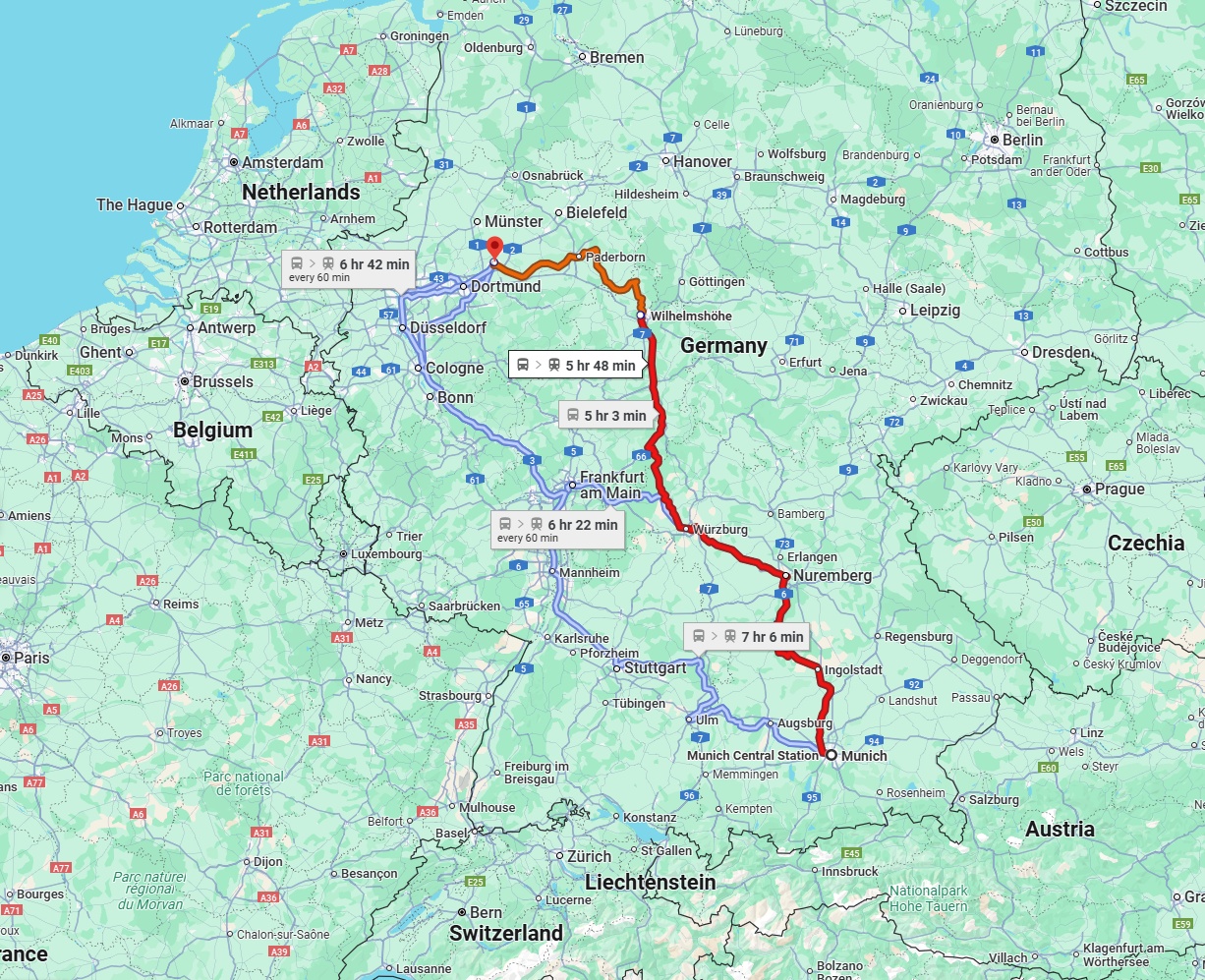 Anreise von München Zu Hamm Über 