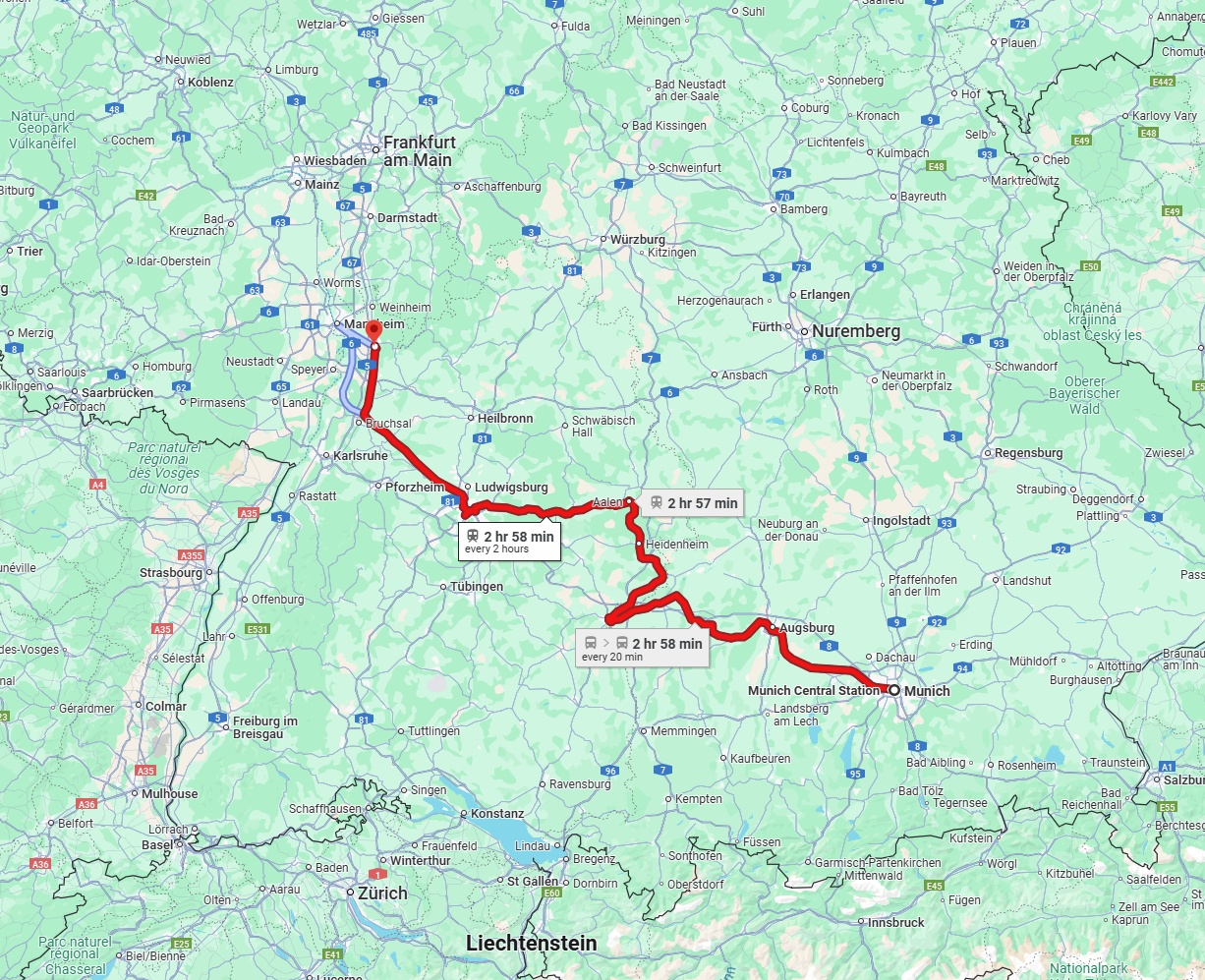 Anreise von München Zu Heidelberg Über 