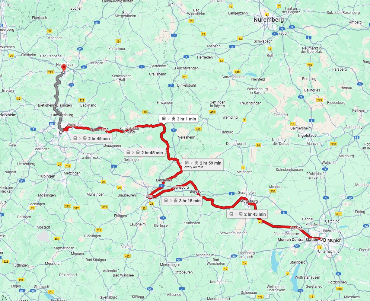 Anreise von München Zu Heilbronn Über 