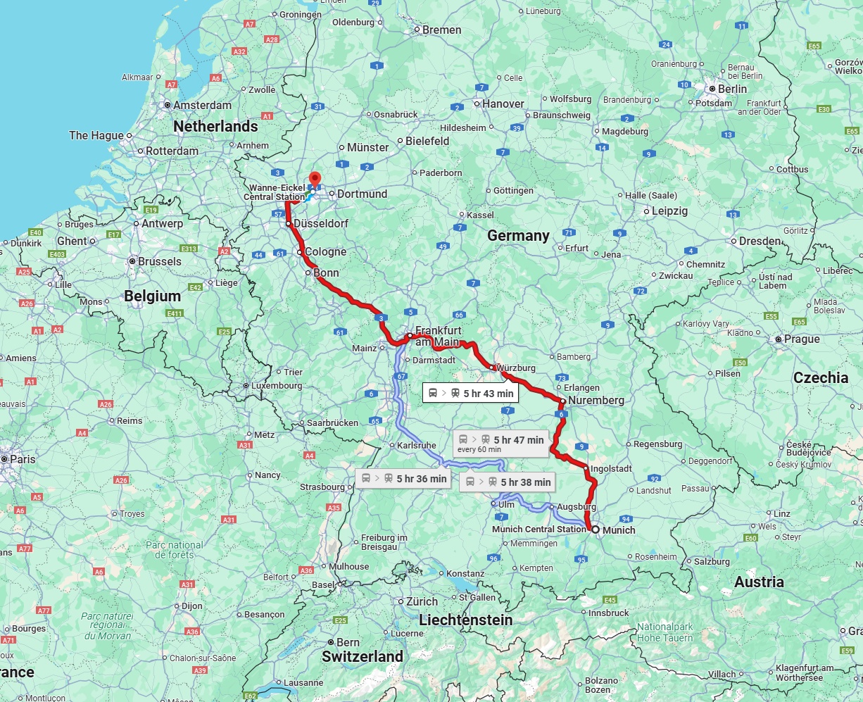 Anreise von München Zu Herne Über 